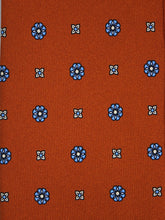 ESTELLA Brown English Printed Silk 3 fold Necktie